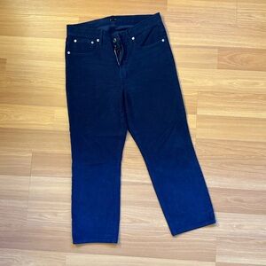 J.Crew Navy Corduroy Pants, Vintage Straight Crop, 30P